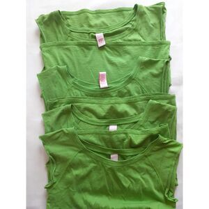 Womens HYP Lot of Four 100% Cotton Solid Green Muscle Tee Small